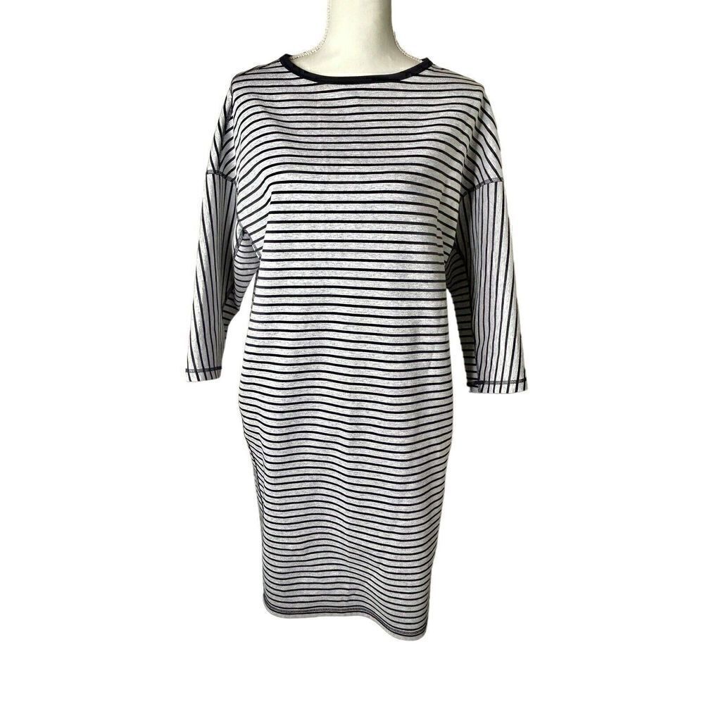 Lafayette 148 Striped Dolman Sleeves Sweat Shirt Dress Size S NEW!